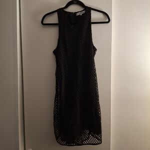X By Gottex Women's Black Sleeveless Fish Net Sheath Mini Dress